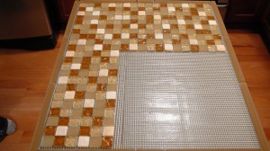 Kitchen Island unfinished with tile