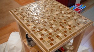 Kitchen Island unfinished tiled side